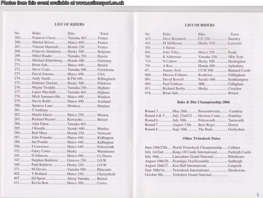 Event programme page